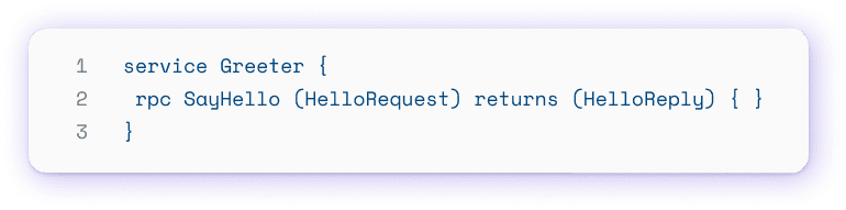 gRPC code sample